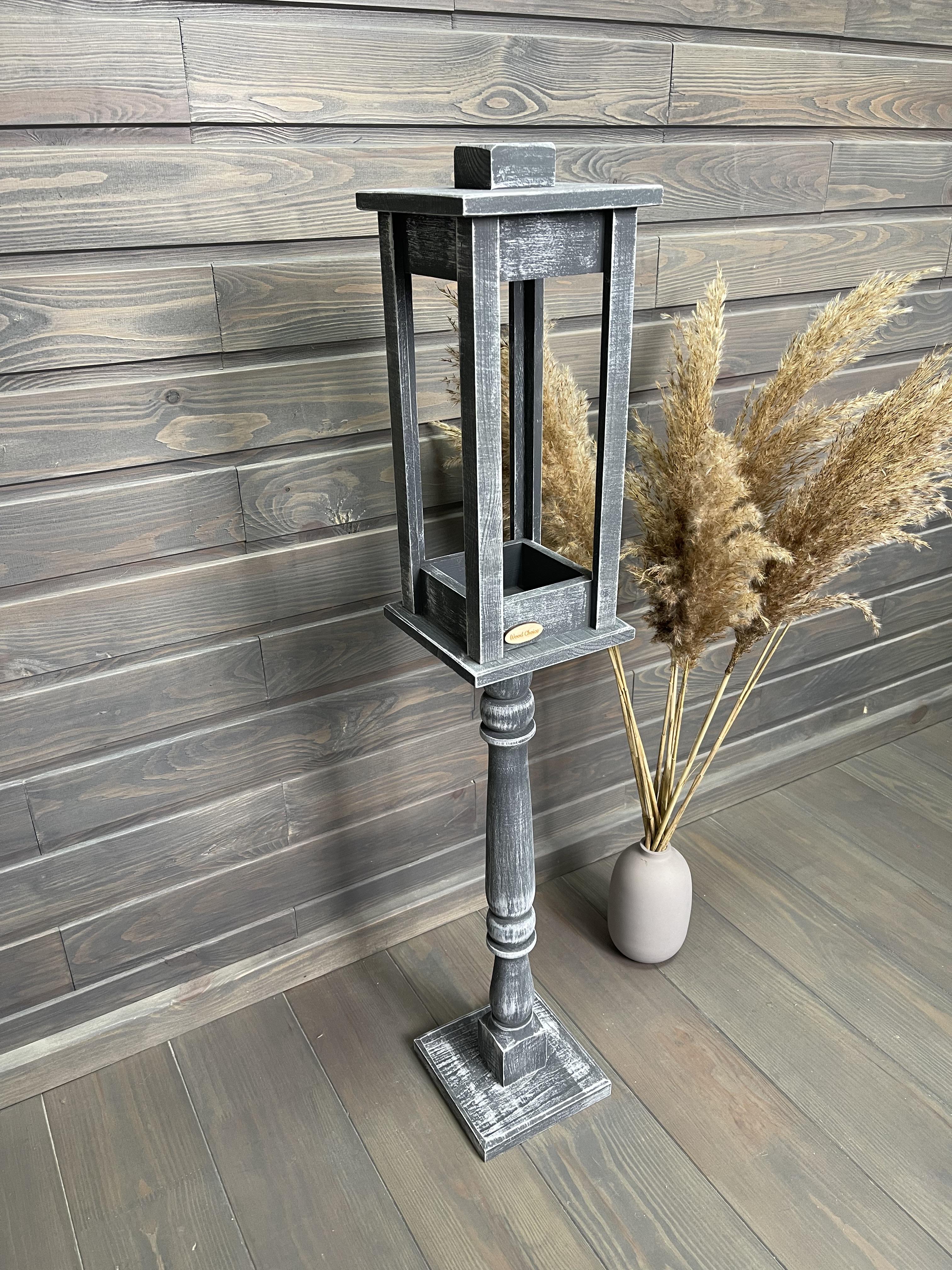 Подсвечник деревянный Wood Choice Фонарь на подставке со свечой 88 см Серо-белый - фото 4 Подсвечник деревянный Wood Choice Фонарь на подставке со свечой 88 см Серо-белый - фото 4