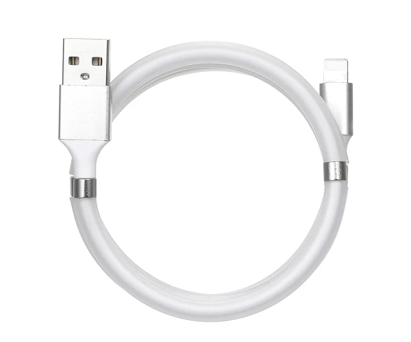 Кабель Data E-Cable Magnetic Absorption Lightning 1 м Белый - фото 3