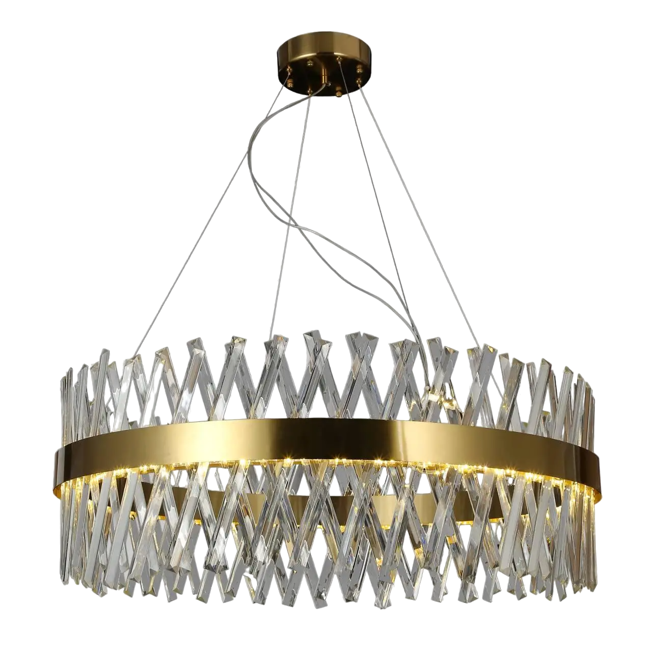 Люстра світлодіодна з пультом 80 см кругла Золотий (909-LXL3009 GD)