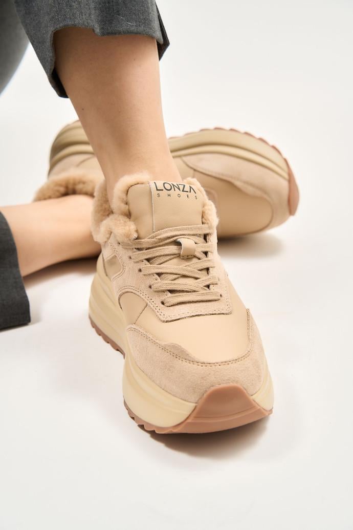 Кроссовки женские зимние LONZA р. 39 Бежевый (181019) - фото 2 Кроссовки женские зимние LONZA р. 39 Бежевый (181019) - фото 2