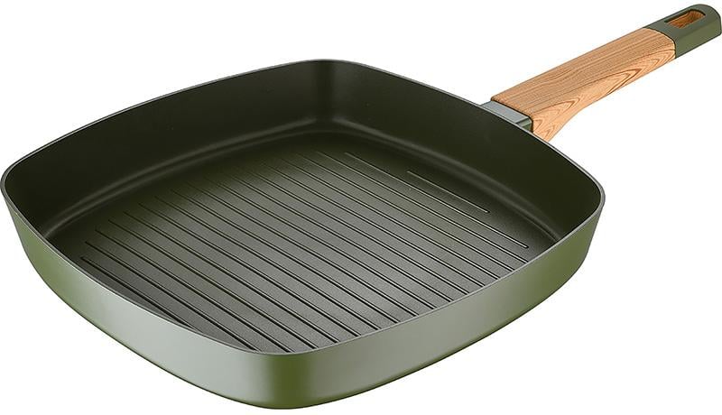 Сковорода-гриль San Ignacio Green Earth индукционная с антипригарным покрытием 28х28 см Зеленый