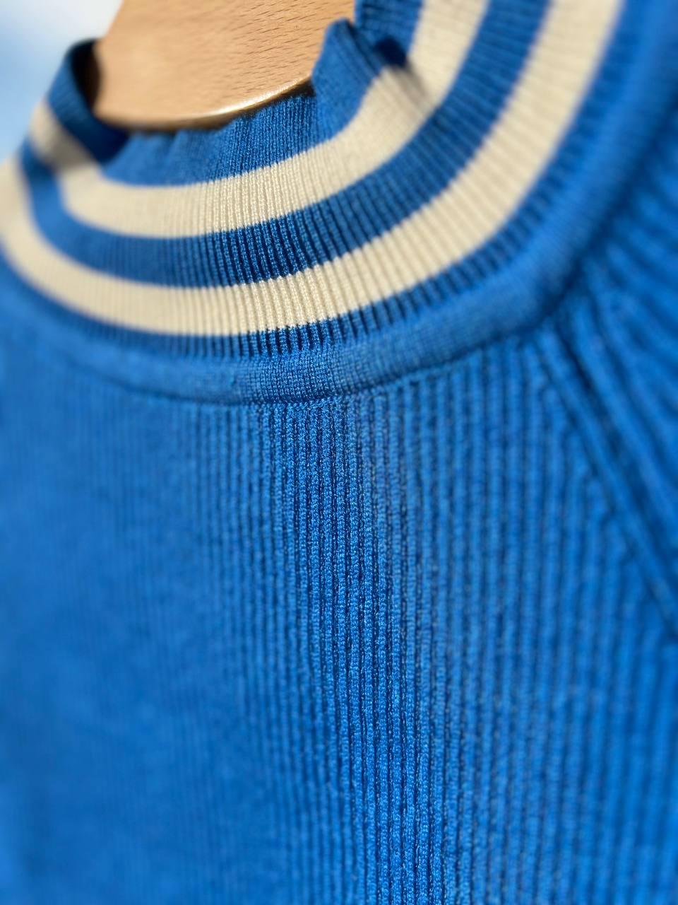 Светр гольф жіночий MIX RAY 6728 смуга кроп-топ короткий OS Синій (1020) - фото 3 Светр гольф жіночий MIX RAY 6728 смуга кроп-топ короткий OS Синій (1020) - фото 3