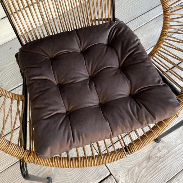 Подушка на стул Decorator Velour 40х40х5 см Коричневый (84-120)