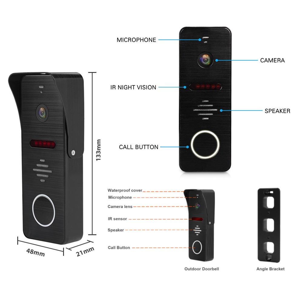 Комплект відеодомофон MT-TUYA 95111H Wi-Fi сенсорний 10" 25 cм + виклична панель 94206 1000 TVL Black (8725180) - фото 15