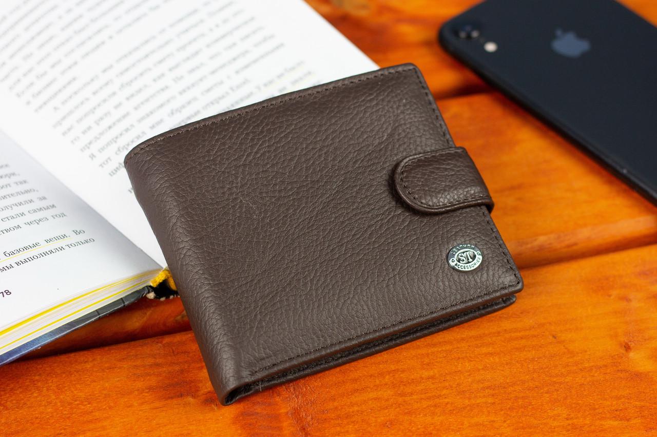 Портмоне кожаное ST Leather мужское на кнопке Коричневый (ST104) - фото 4 Портмоне кожаное ST Leather мужское на кнопке Коричневый (ST104) - фото 4