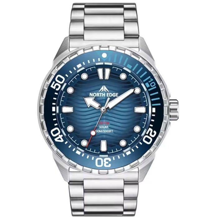 Часы мужские тактические North Edge Triton 30 Bar из стали 42х14,2 мм Серебро (150-96-2073)