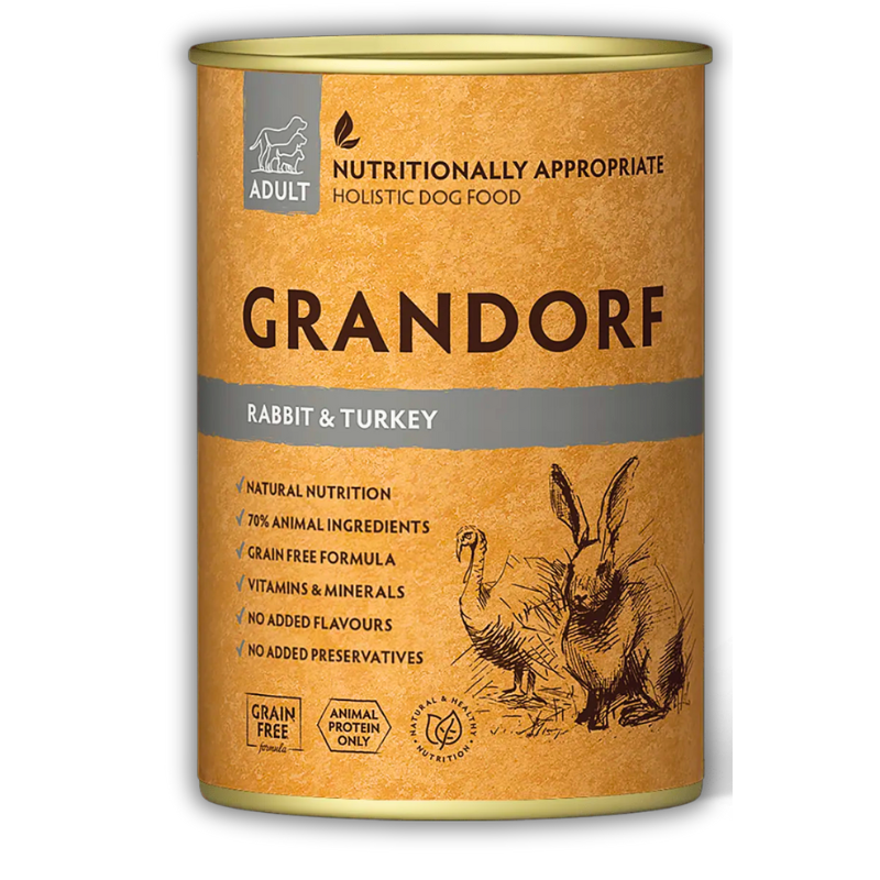 Корм для собак влажный Grandorf Кролик и индейка для взрослых собак всех пород 400 г (GDW99402) Корм для собак влажный Grandorf Кролик и индейка для взрослых собак всех пород 400 г (GDW99402)