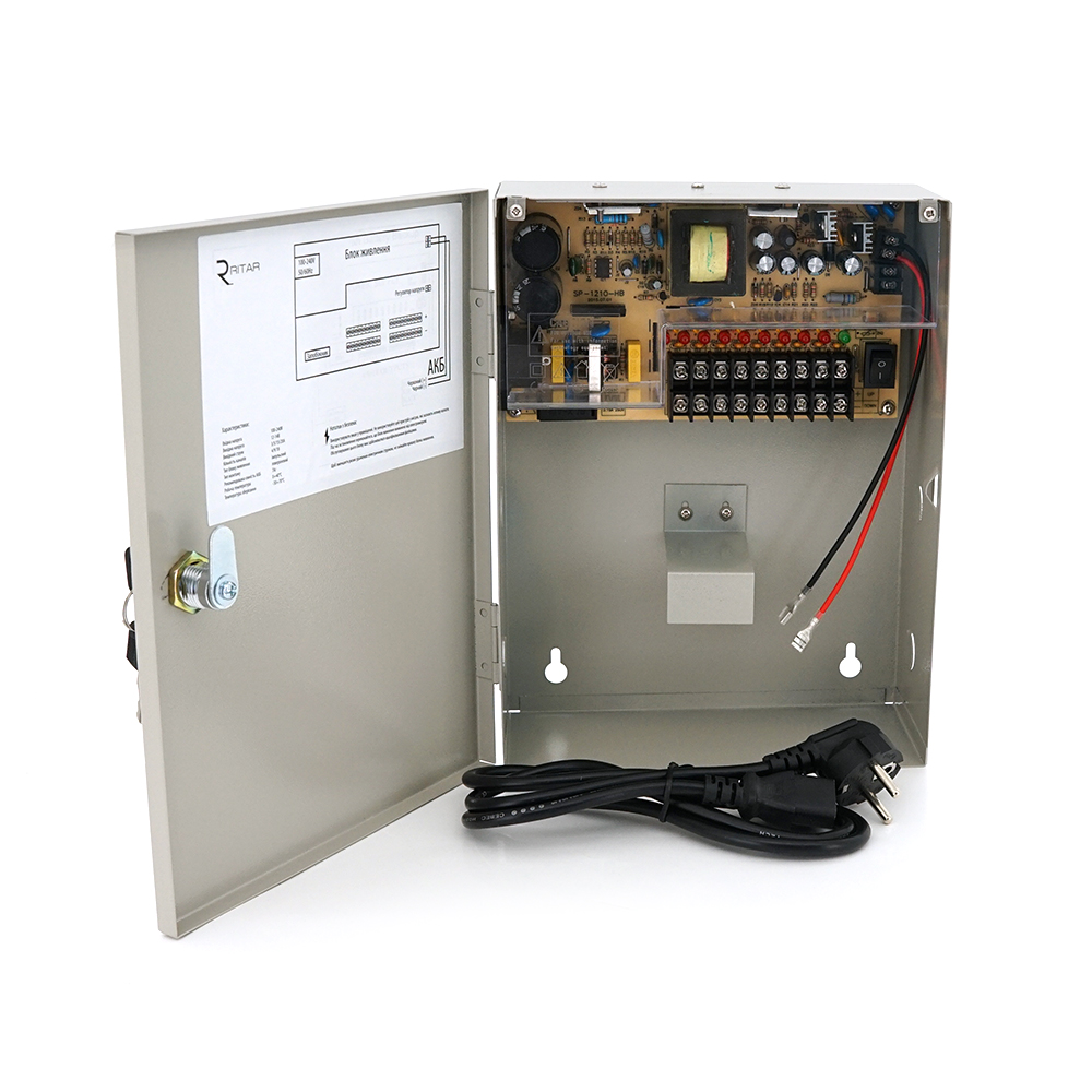 Джерело безперебійного живлення імпульсне Ritar UPS-P12/10/7 для відеоспостереження 12 В 10 А (15846)