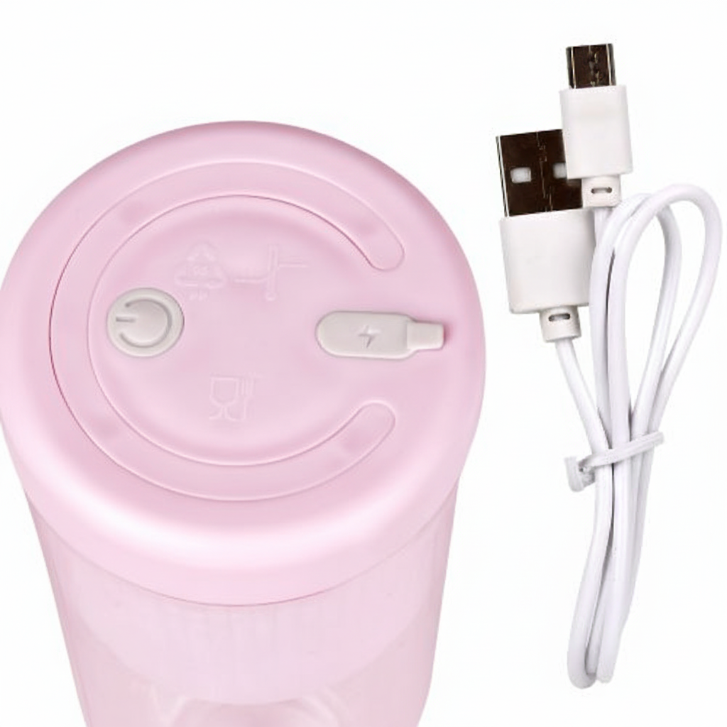 Бутылка-блендер Stenson USB компактный для путешествий и спорта 420 мл Pink (30316) - фото 4