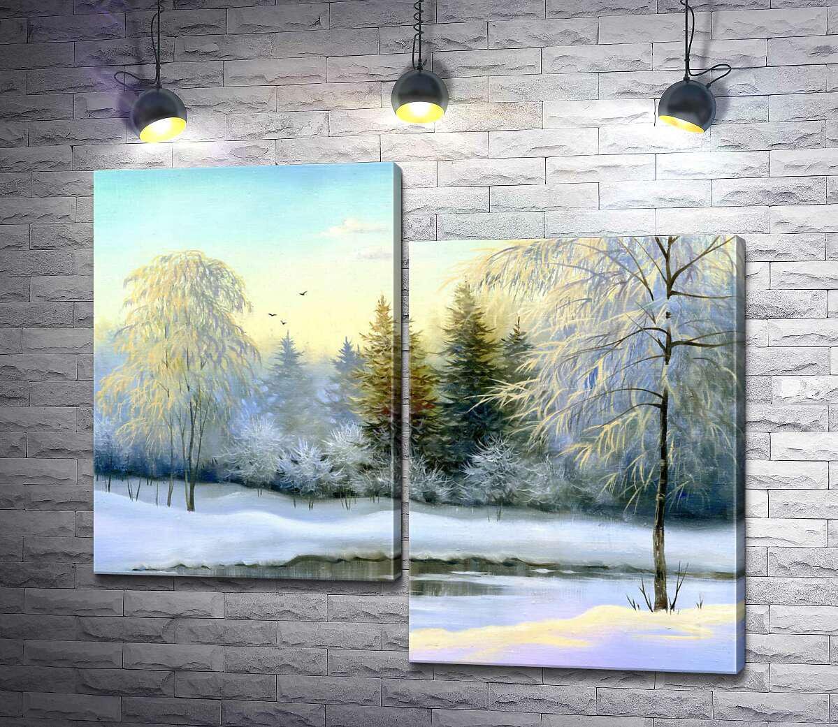 Модульная картина ArtPoster Лесной ручей припавший снегом 100x85 см Модуль №5 (002033) Модульная картина ArtPoster Лесной ручей припавший снегом 100x85 см Модуль №5 (002033)