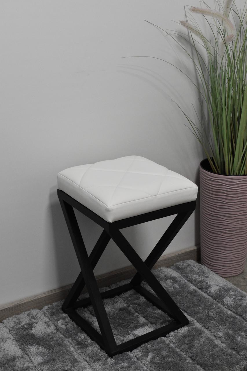 Табурет кухонний Каламіт-Z Лофт з м'яким сидінням 30х30х45 см Білий (29519057)