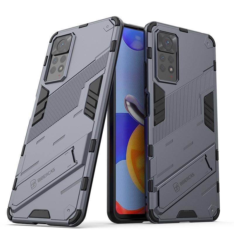 Защитный чехол BIBERCAS для Xiaomi Redmi Note 11 Pro (4G/5G) (с подставкой) Grey (31157-33)