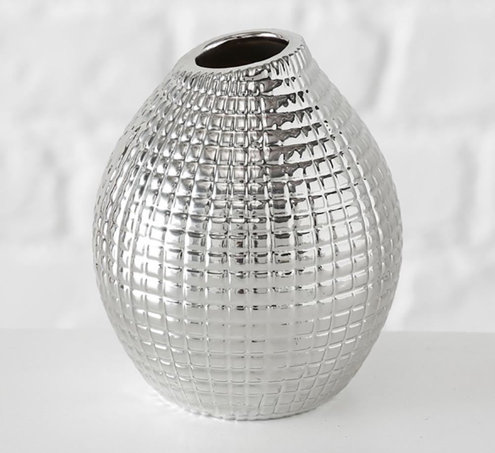 Ваза керамическая Гранд Презент Celly 13 см Серебристый (4267200-3) клетка