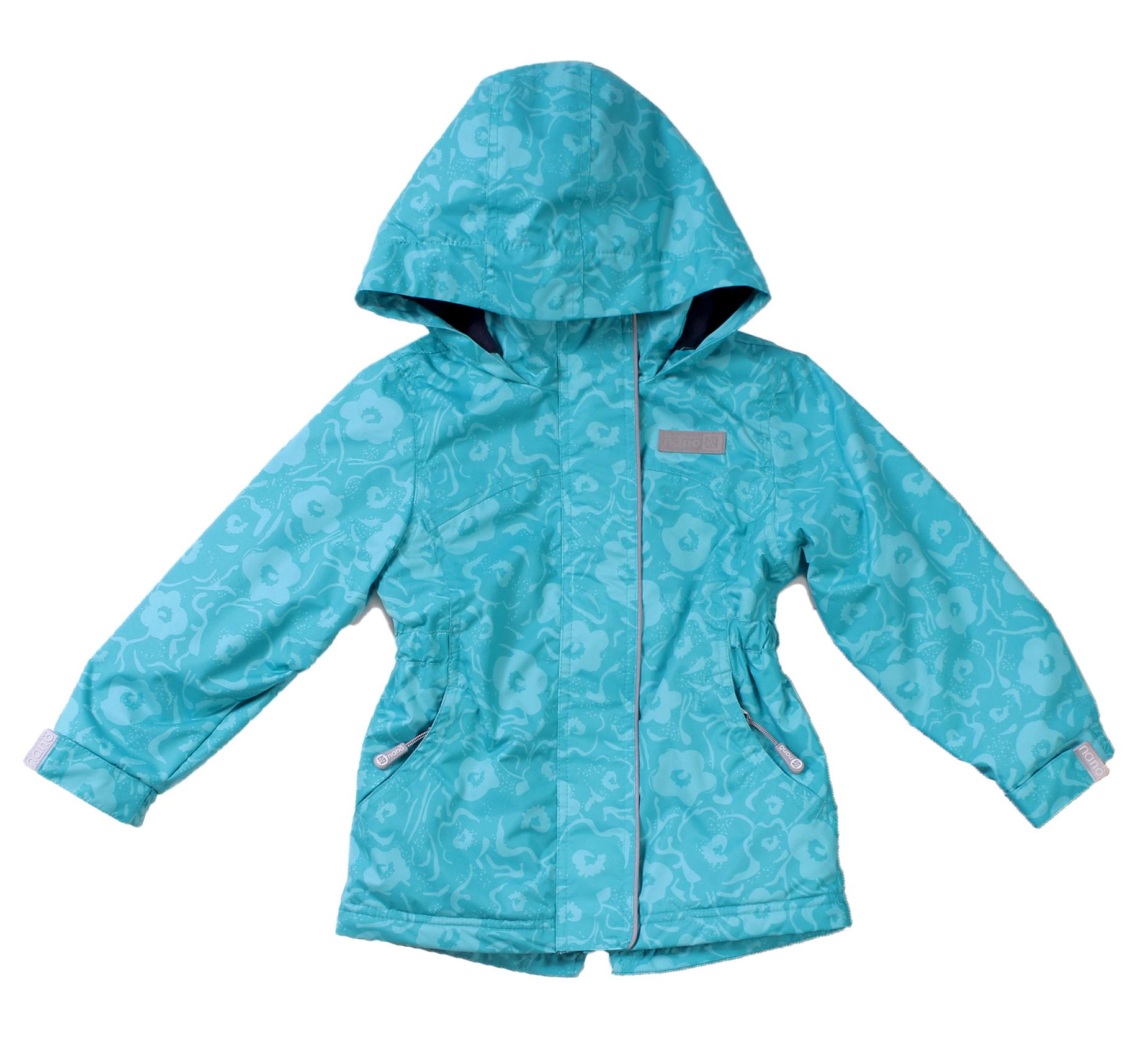 Куртка детская демисезонная Nano S18J256 для девочки на флисе 134-144 см Бирюзовый (S18J256-DkSurf-10)