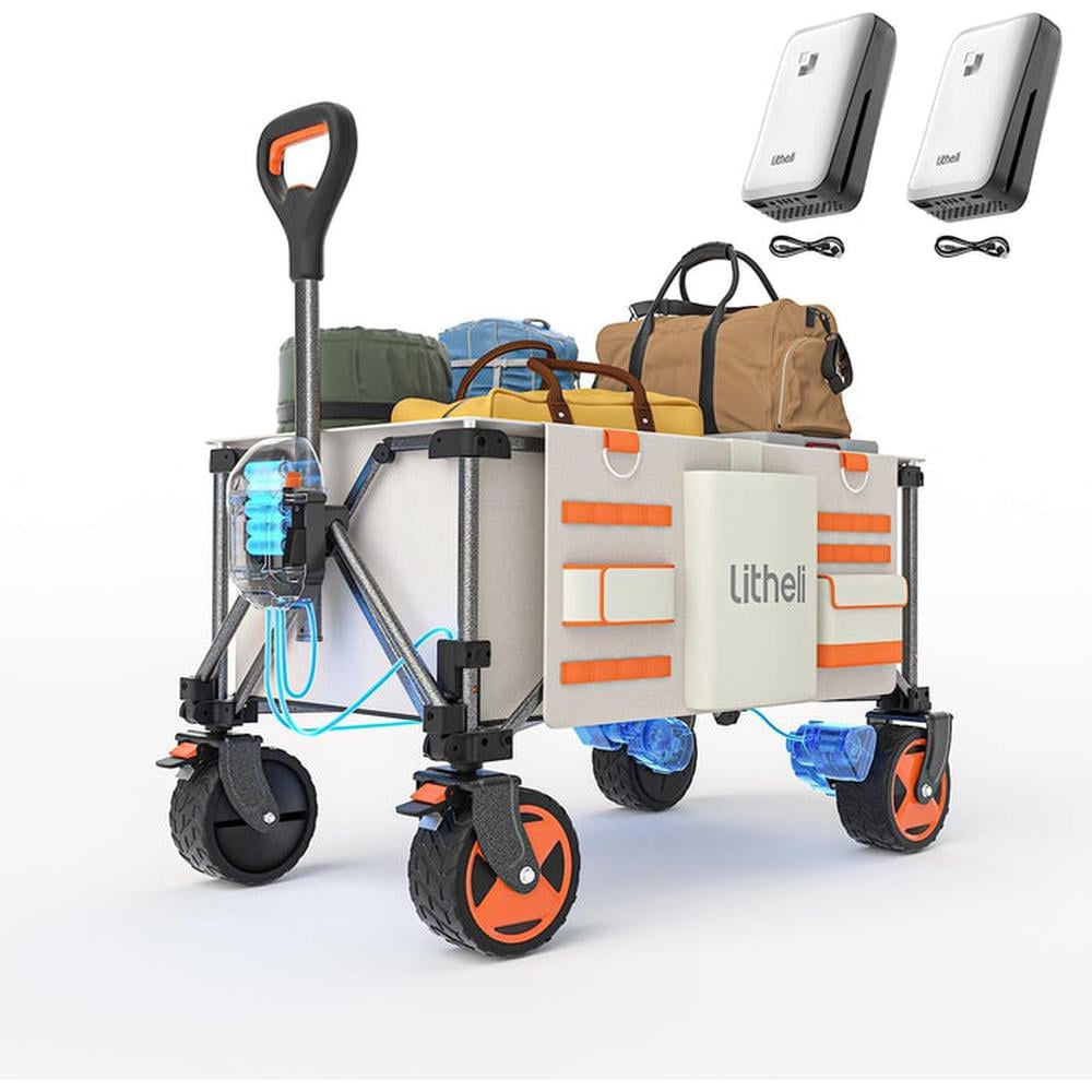 Тележка аккумуляторная с двигателем Litheli 900W 2 УМБ 40000 mAh 150 л до 60 кг White (U20HW03-0U213) - фото 2