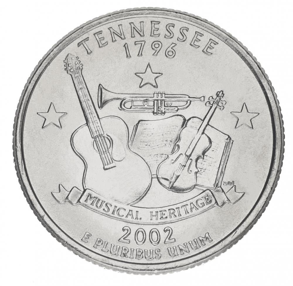 Колекційна монета США 25 центів 2002 D Штати та території - Теннессі UNC (KM#331)