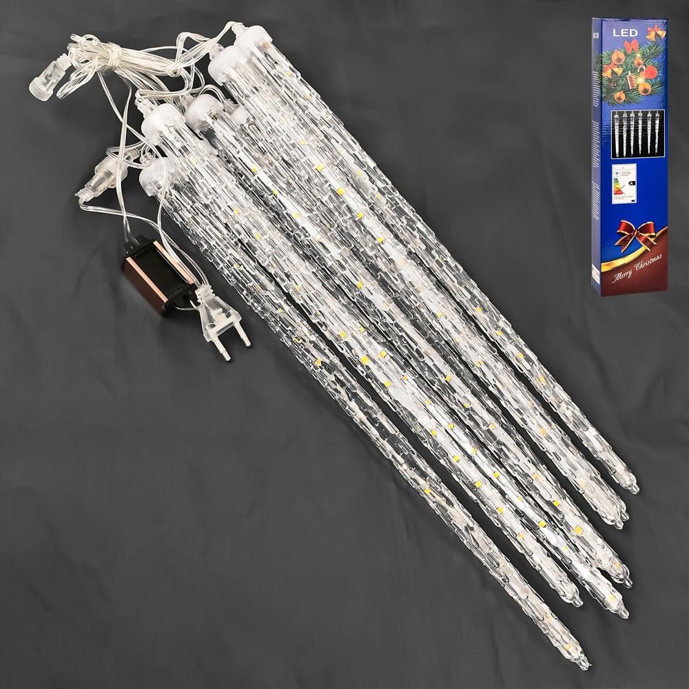 Гирлянда светодиодная наружная сосулька 8 шт. 42 см (R96144-W) - фото 4 Гирлянда светодиодная наружная сосулька 8 шт. 42 см (R96144-W) - фото 4