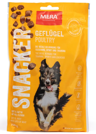 Лакомство для собак MERA Pure Sensitive Snack Poultry с курицей 200 г (1649707807)