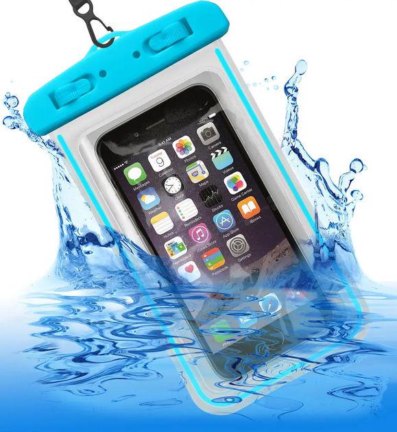 Водонепроницаемый чехол для телефона и документов Phone Holder for Water Parks Swim L синий ART-0446 - фото 2