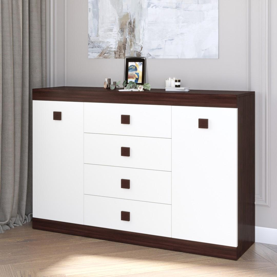 Комод Everest Соната 8 1400х376х931 мм Венге темный/Белый (11244) - фото 2 Комод Everest Соната 8 1400х376х931 мм Венге темный/Белый (11244) - фото 2