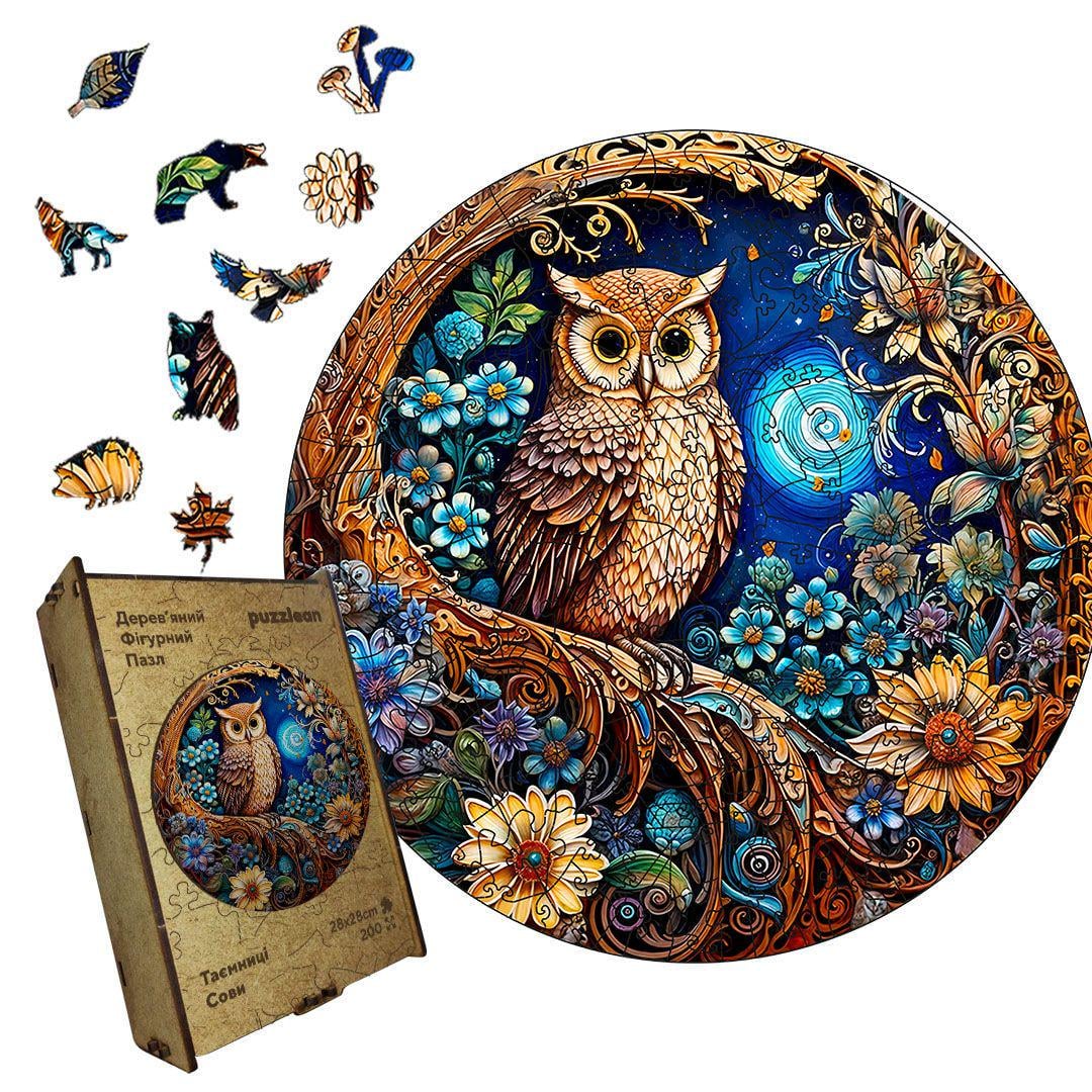 Пазл дерев'яний Таємниці Сови дерев'яна коробка А1 500+ елементів Пазл дерев'яний Таємниці Сови дерев'яна коробка А1 500+ елементів