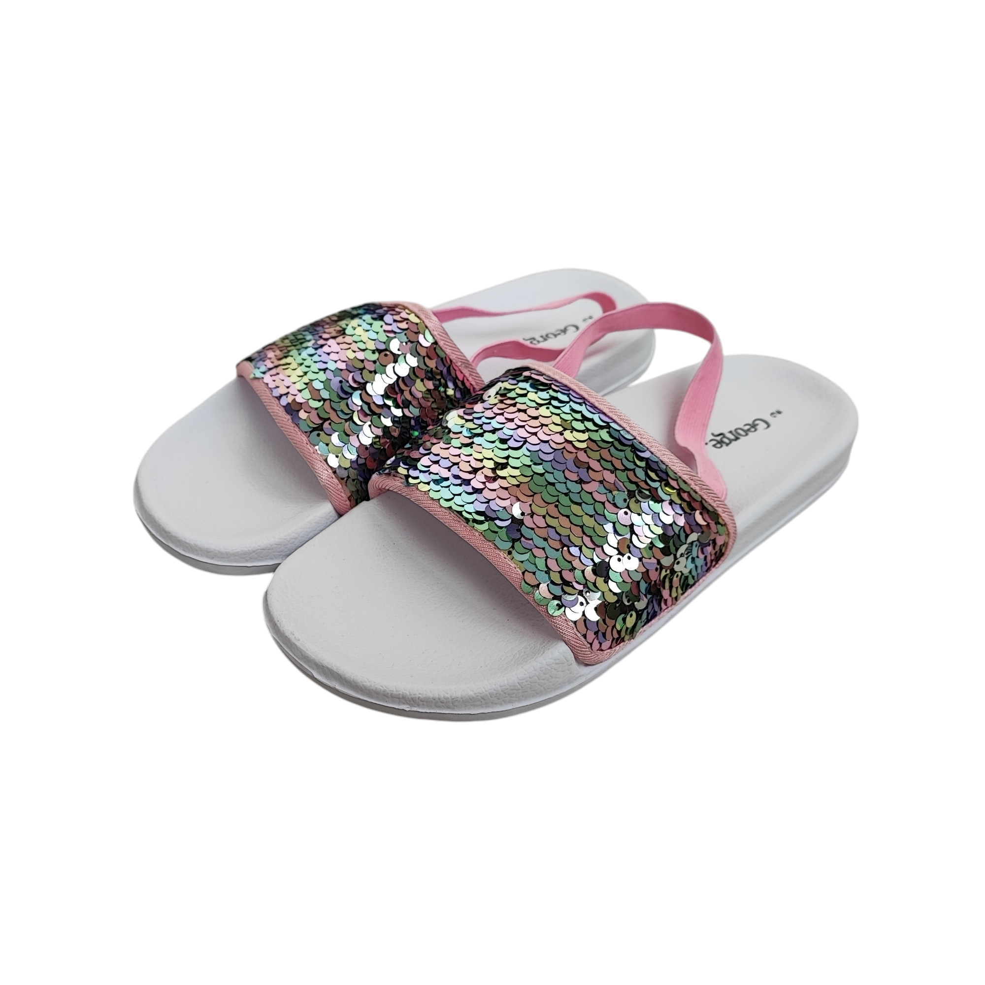 Шльопанці-сандалі для дівчинки George р. 34 Білий/Рожевий (250122096)