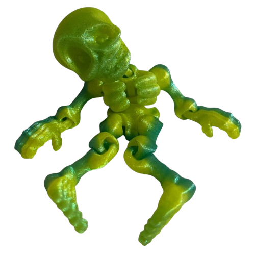 Дитяча ігрова фігурка 3D Скелет 12 см Жовто-зелений (1653)