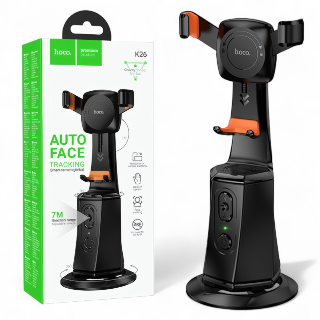 Смарт-штатив настільний Hoco з датчиком стеження поворотний 360° (K26) Смарт-штатив настільний Hoco з датчиком стеження поворотний 360° (K26)