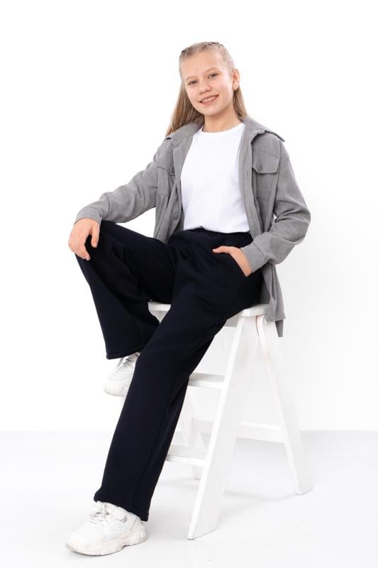 Штани-палаццо теплі для дівчинки підліткові однотонні Носи Своє 140 см Темно-сірий​ (6437-025-2)