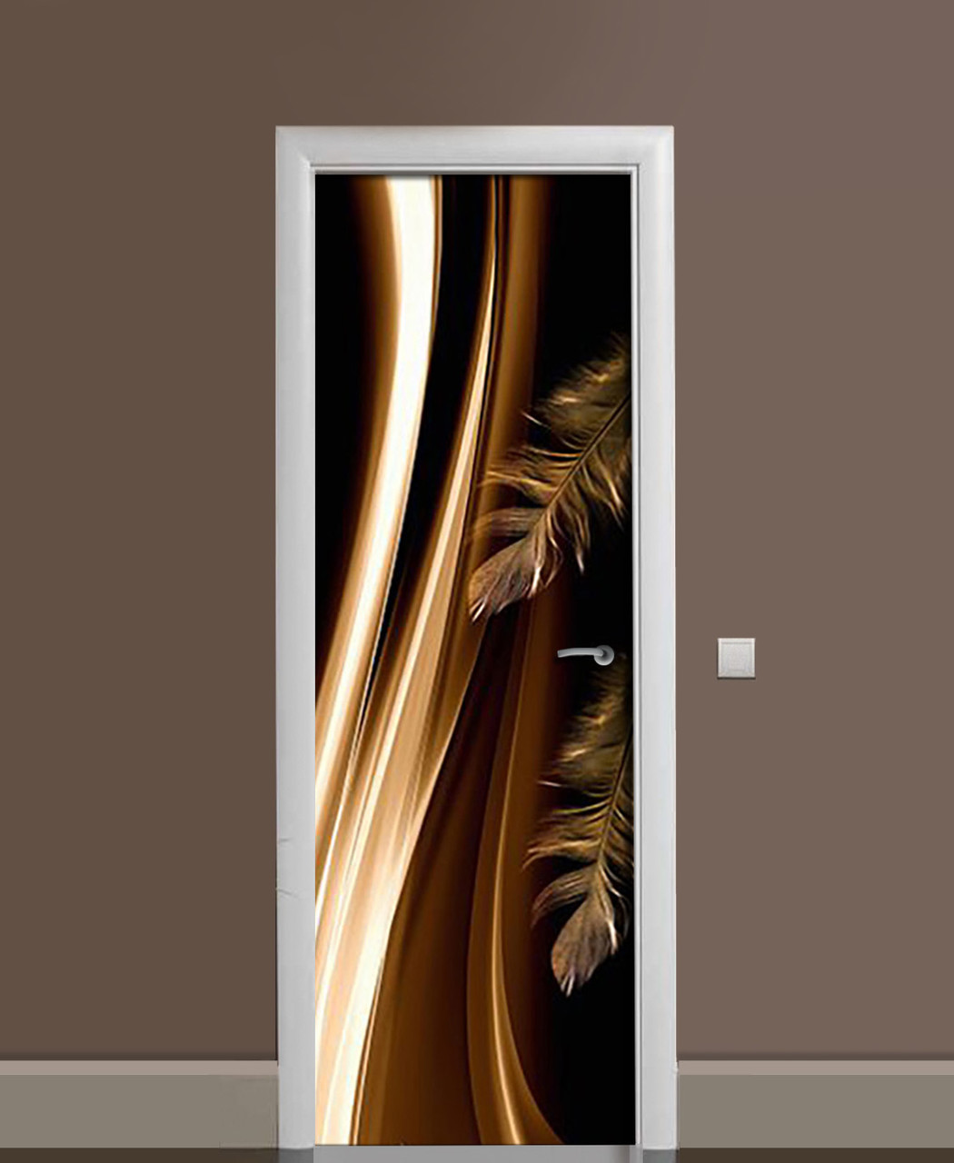 Наклейка 3D на двери Zatarga Перья жар-птицы 650х2000 мм (1323460765) Наклейка 3D на двери Zatarga Перья жар-птицы 650х2000 мм (1323460765)