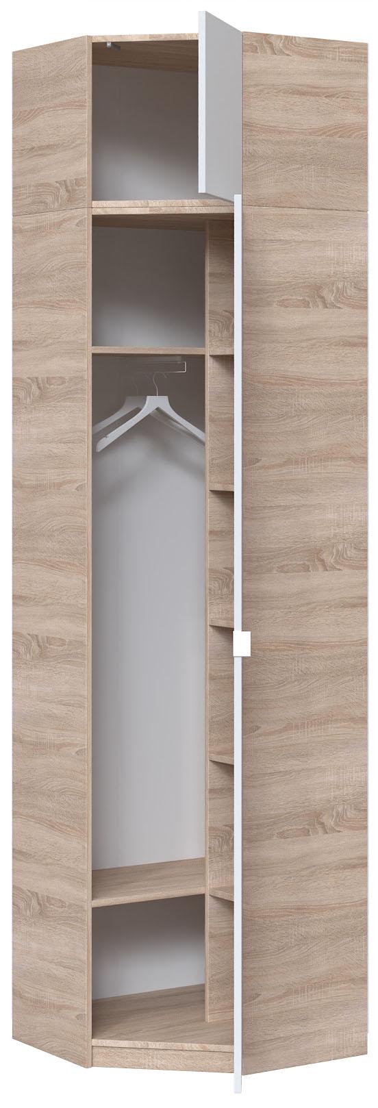 Шафа кутова з дзеркалом Мастер Форм Тетріс 620х376х2400 мм Дуб сонома/Білий (31923) - фото 2 Шафа кутова з дзеркалом Мастер Форм Тетріс 620х376х2400 мм Дуб сонома/Білий (31923) - фото 2