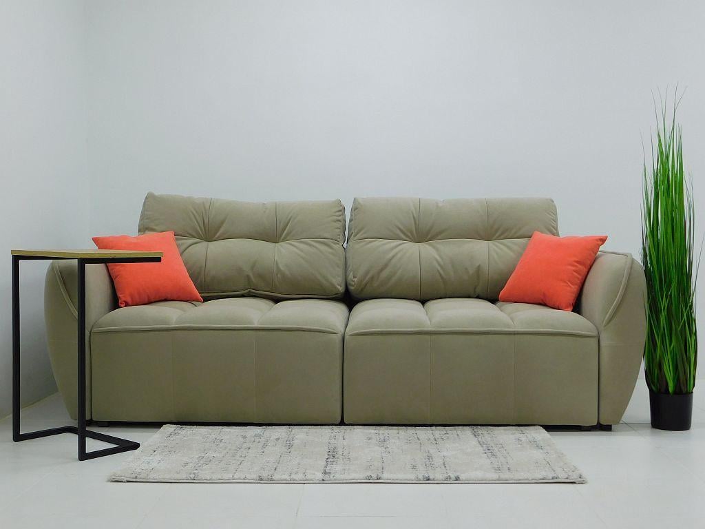 Диван раскладной Woody Конти ортопедический сиденье из двух частей ЛДСП/дерево/ткань Оливковый