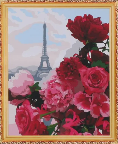 Алмазна мозаїка Французькі квіти 30х40 см на полотні з підрамником (GB78911)