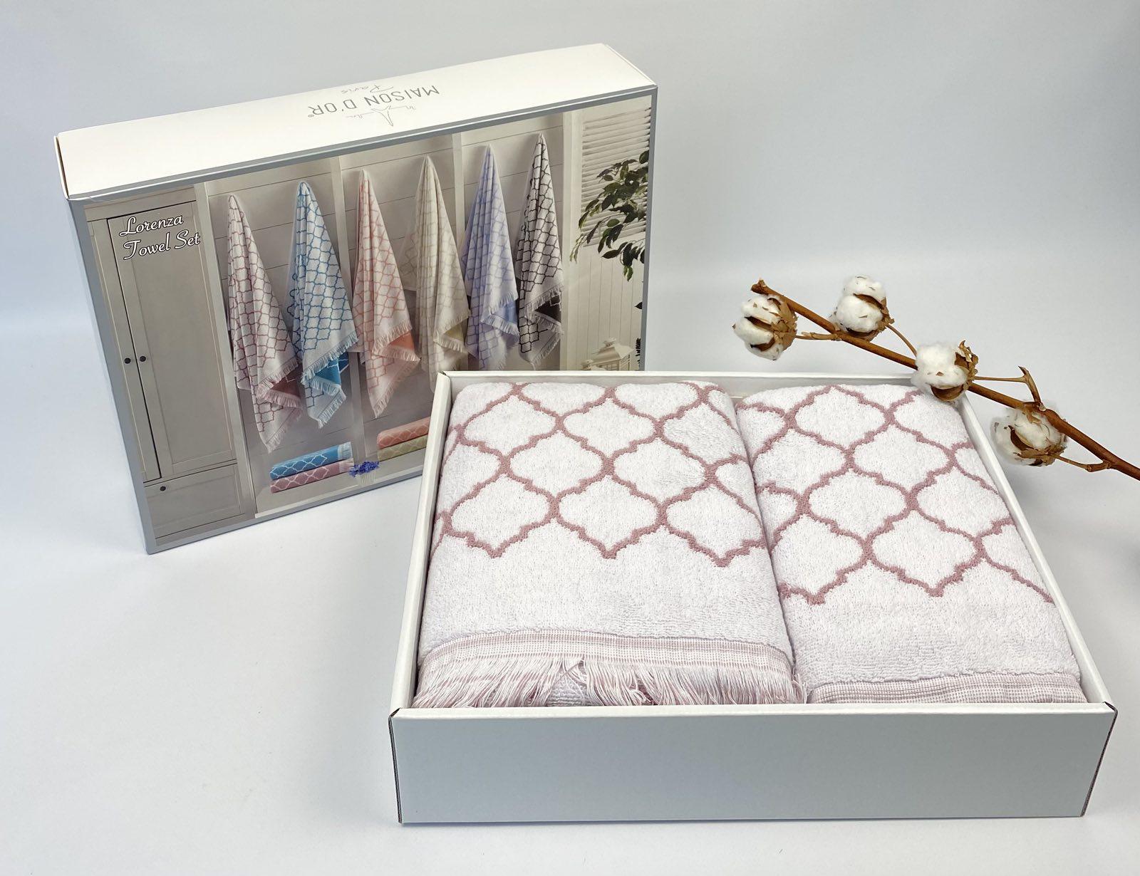 Набір рушників Maison D'or Lorenza 2 шт. Lilac/White (CN18778)