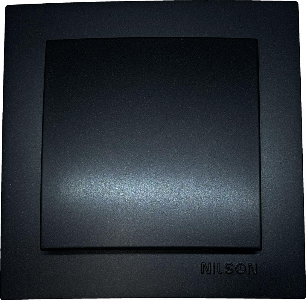 Вимикач одноклавішний Nilson Touran Чорний матовий (27549309)