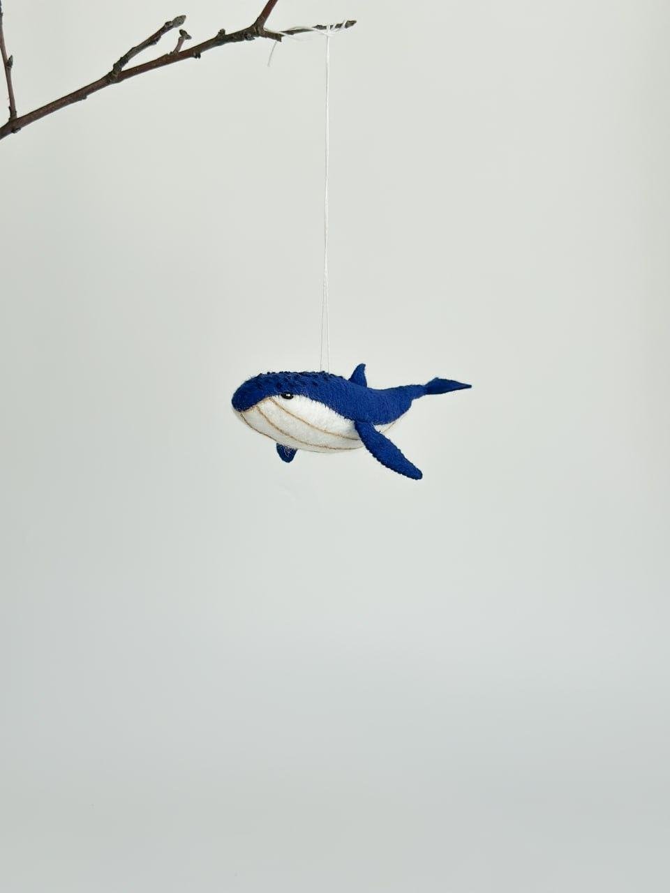 Мягкая игрушка фетровая Синий кит ручная работа (29472388)