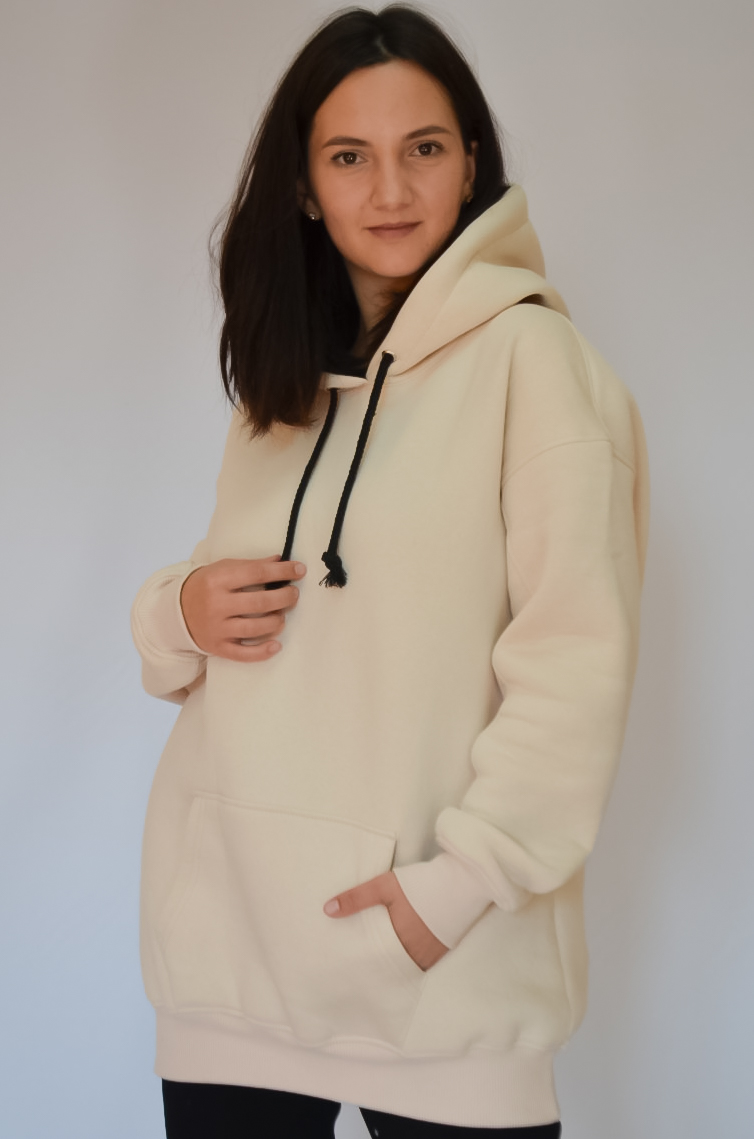 Худи женское оверсайз теплое на флисе Ballet Grace M-L Молочный (0672) - фото 5 Худи женское оверсайз теплое на флисе Ballet Grace M-L Молочный (0672) - фото 5