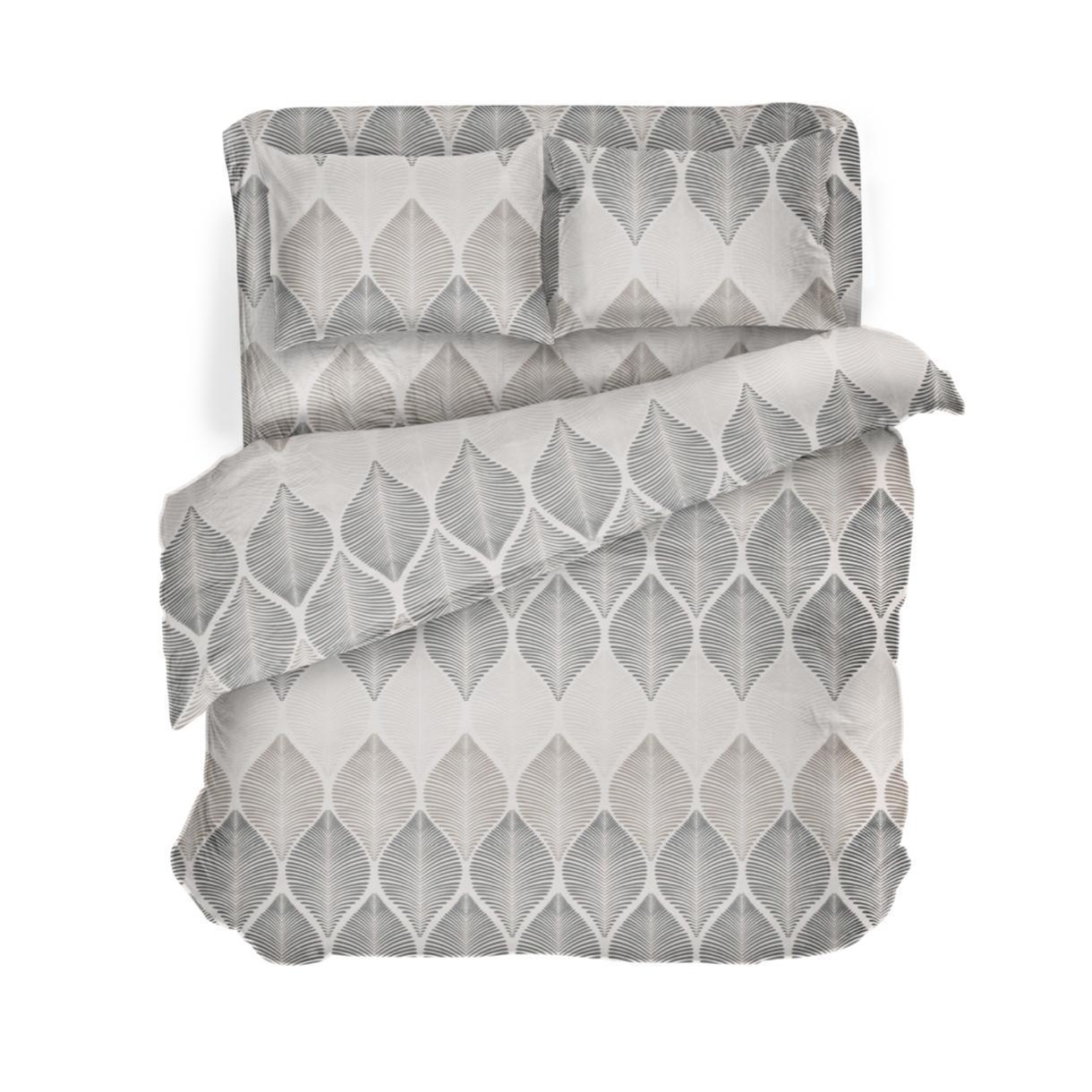 Постільна білизна Lelit бязь полуторний Білий з сірим (B-1147)