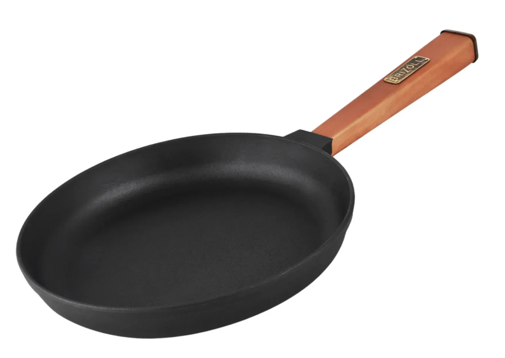 Сковорода чугунная Brizoll Optima с деревянной ручкой 260х40 мм