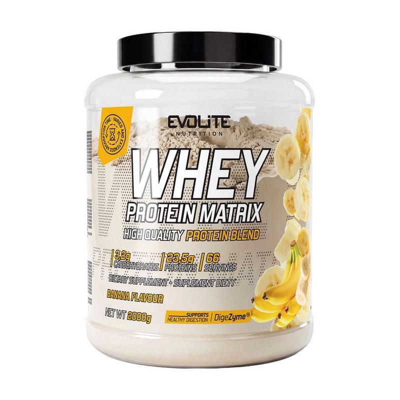 Протеин комплексный Evolite Whey Protein Matrix 2 кг Банан Протеин комплексный Evolite Whey Protein Matrix 2 кг Банан