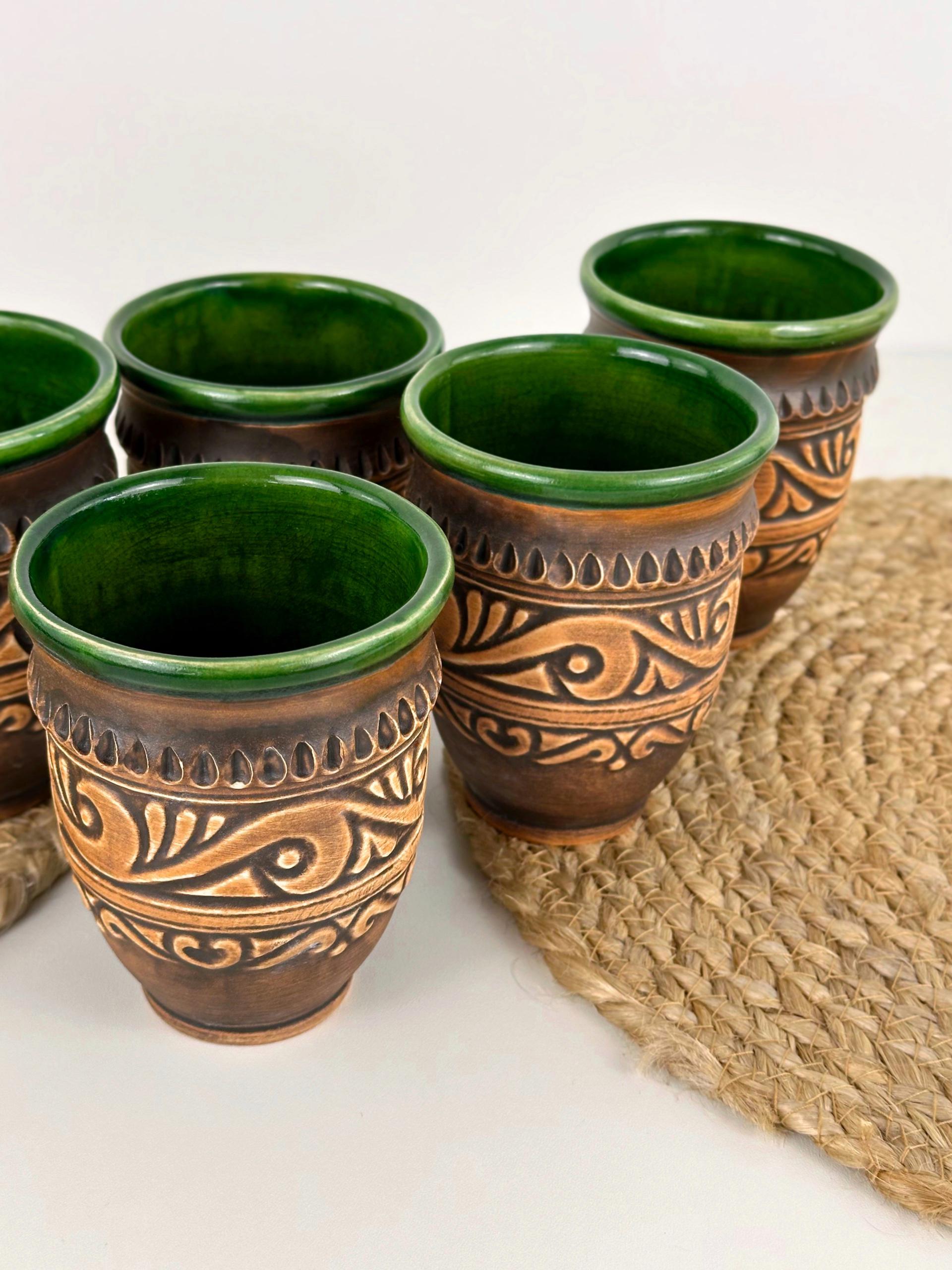 Набор глиняных стаканов Гражда 0,3 л х 6 шт. Коричневый (17019-21) - фото 3 Набор глиняных стаканов Гражда 0,3 л х 6 шт. Коричневый (17019-21) - фото 3