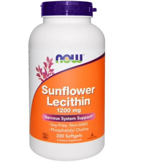 Лецитин NOW Foods Sunflower Lecithin 1200 мг 200 Softgels