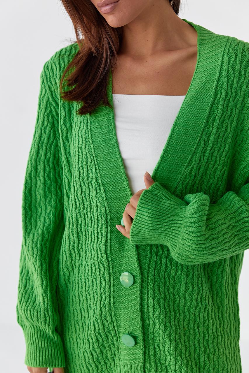 Кардиган удлиненный M Салатовый (9527890) - фото 4 Кардиган удлиненный M Салатовый (9527890) - фото 4