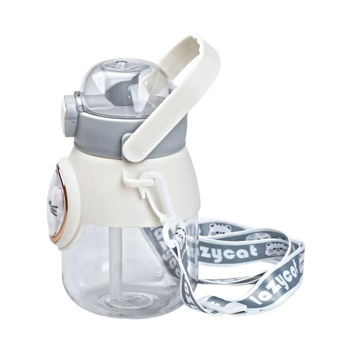 Пляшка для води з трубочкою дитяча з ручкою та ремінцем 820 мл Сірий (HPGM2217G) - фото 6