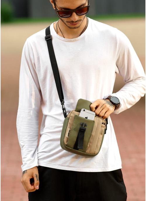 Мужская сумка-мессенджер Sambag тканевая через плечо Хаки (902017617)