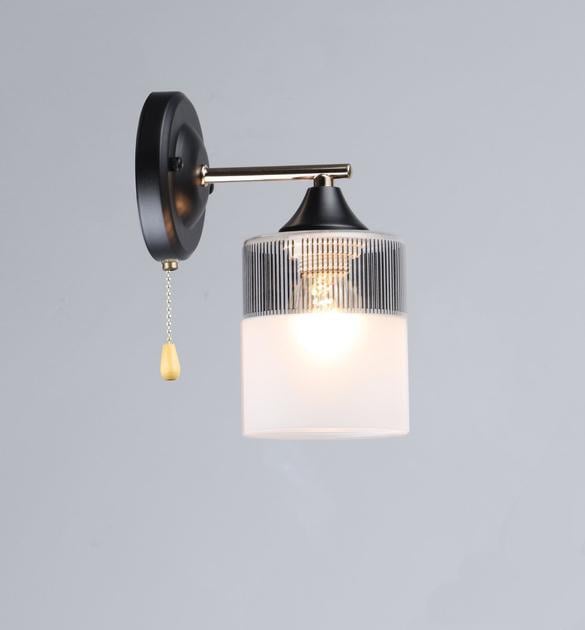 Бра настенное Valeso с плафоном цилиндр Е27 IP20 B A4409/1W BK+FG 60W Черный/Золотой (28689658)