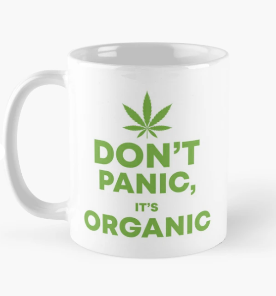 Чашка керамическая с принтом "Don`t panic it`s organic" 330 мл Белый (ПН213Ч)