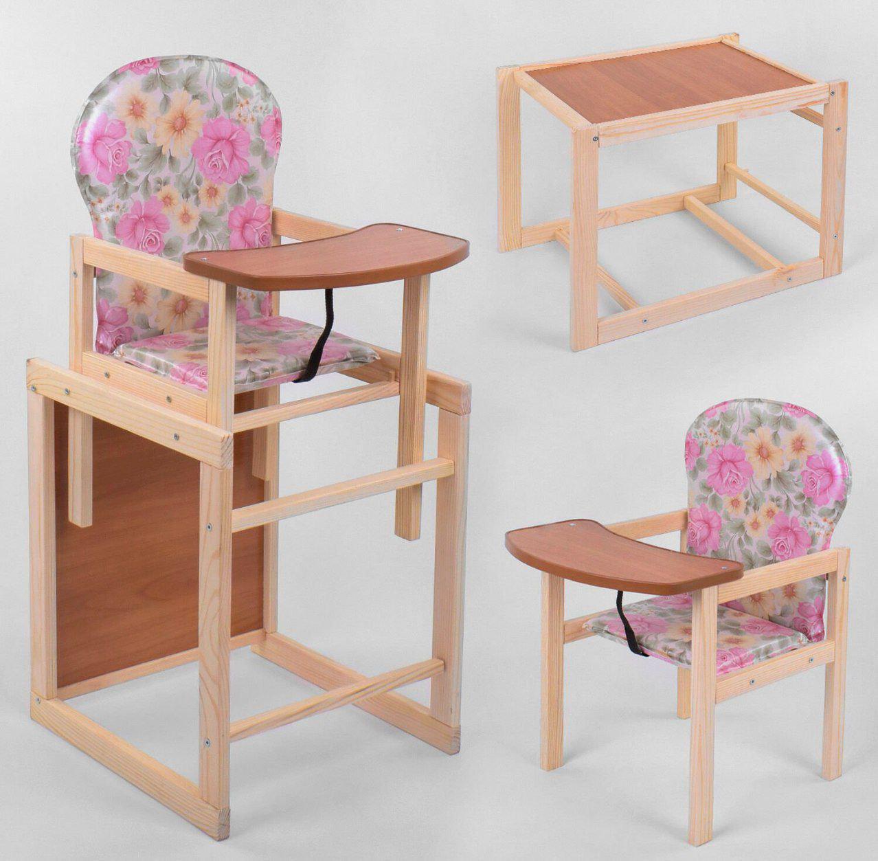 Стульчик для кормления Мася №1211 Розы Розовый - фото 2