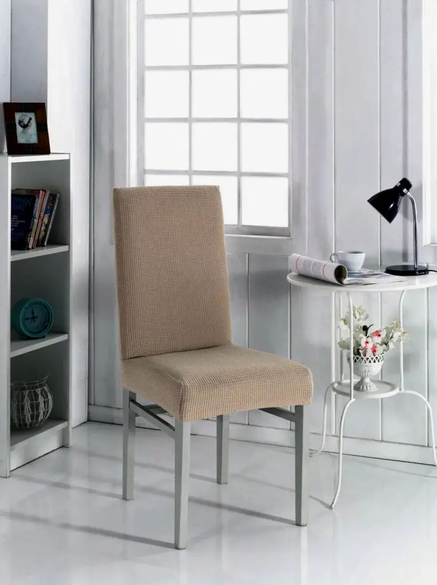 Чехол на стул универсальный квадратик Evibu 50184 Кофейный (8-6-3799919)