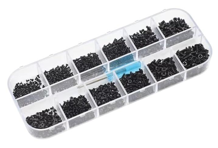 Набор микровинтов M1/M1.4/M1.7 с потайной головкой и отверткой 601 шт. Spec (SP-0679012) Набор микровинтов M1/M1.4/M1.7 с потайной головкой и отверткой 601 шт. Spec (SP-0679012)